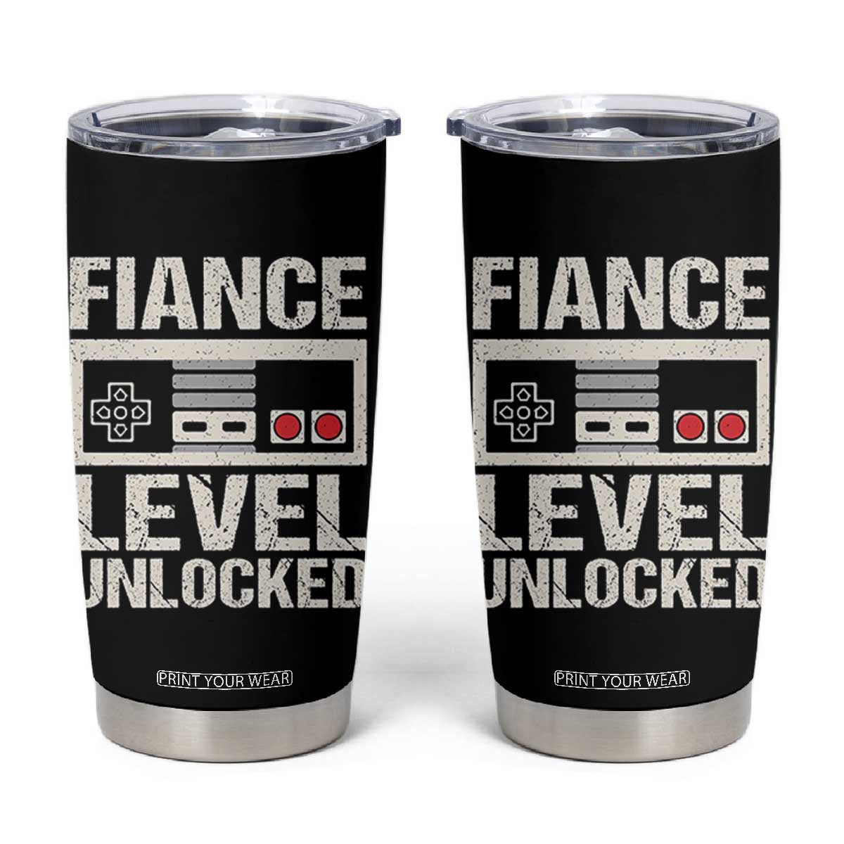 Leveled Fiance Unlocked Tumbler Cup Engagement Gift For Fiancé Bachelor Party TS10 Black Print Your Wear