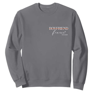 Personalized Fiance Sweatshirt Custom Date Boyfriend Engagement Gifts Future Mr and Mrs TS10 Charcoal Print Your Wear