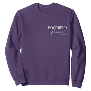 Personalized Fiance Sweatshirt Custom Date Boyfriend Engagement Gifts Future Mr and Mrs TS10 Purple Print Your Wear