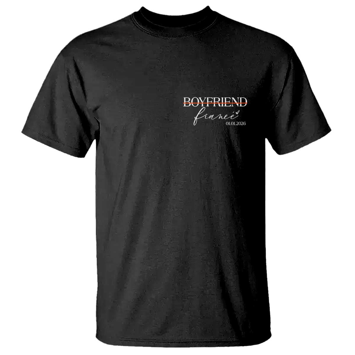 Personalized Fiance T Shirt Custom Date Boyfriend Engagement Gifts Future Mr and Mrs TS10 Black Print Your Wear