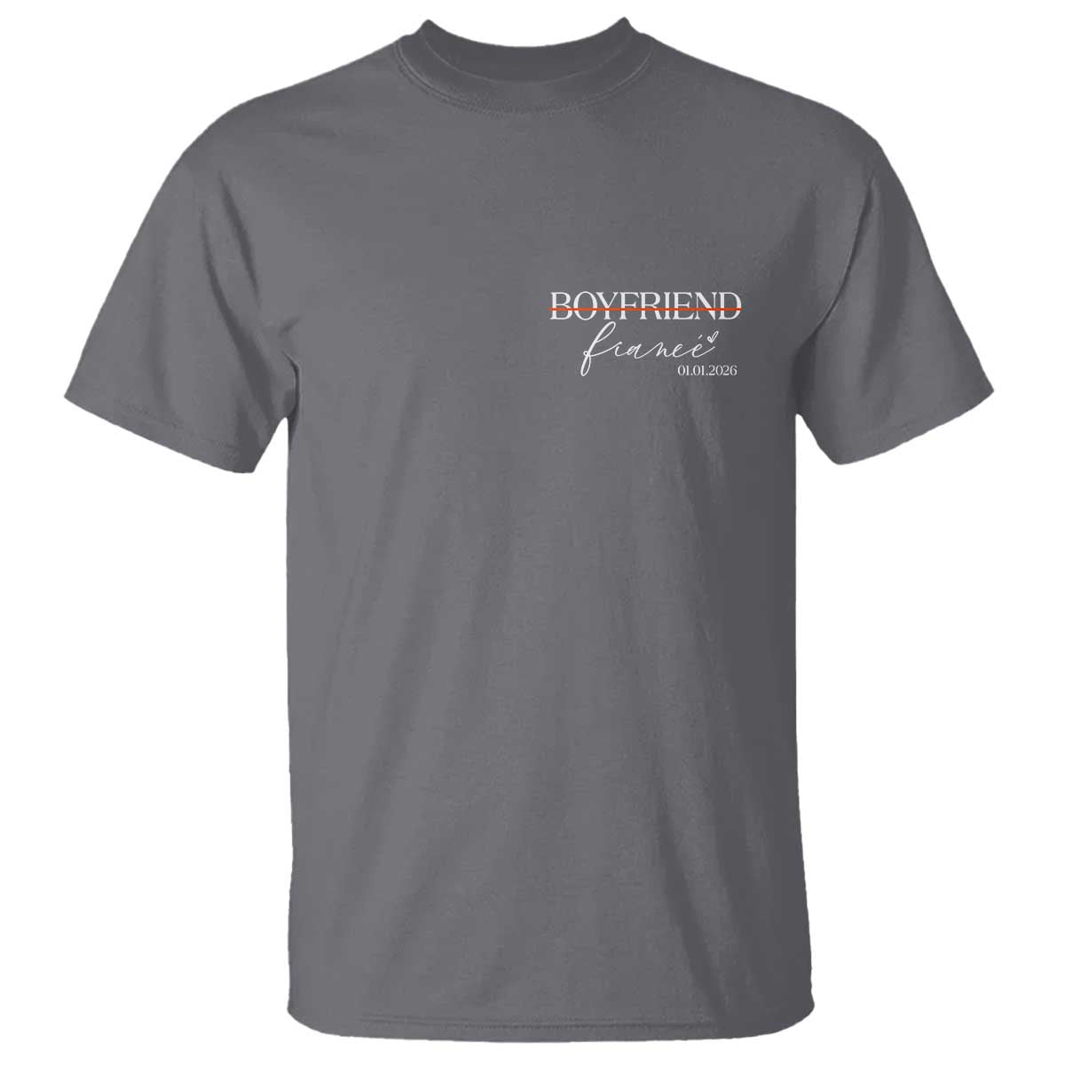 Personalized Fiance T Shirt Custom Date Boyfriend Engagement Gifts Future Mr and Mrs TS10 Charcoal Print Your Wear