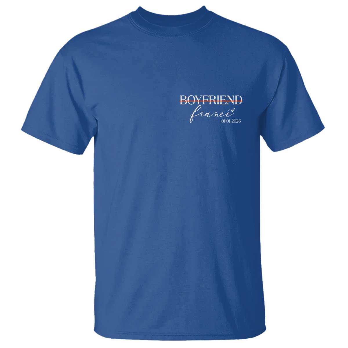 Personalized Fiance T Shirt Custom Date Boyfriend Engagement Gifts Future Mr and Mrs TS10 Royal Blue Print Your Wear