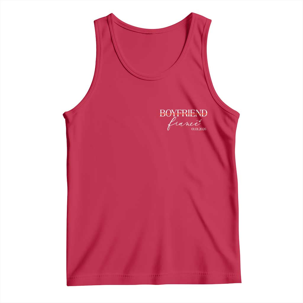 Personalized Fiance Tank Top Custom Date Boyfriend Engagement Gifts Future Mr and Mrs TS10 Red Print Your Wear