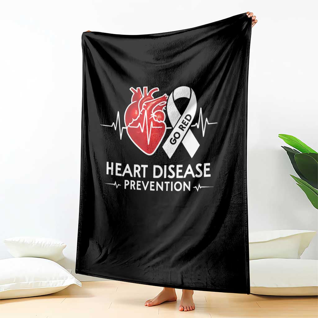 Go Red Heart Disease Prevention Throw Blanket Heartbeat CHD Wear Red February Month TS10 Print Your Wear