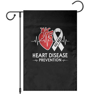 Go Red Heart Disease Prevention Garden Flag Heartbeat CHD Wear Red February Month TS10 Black Print Your Wear