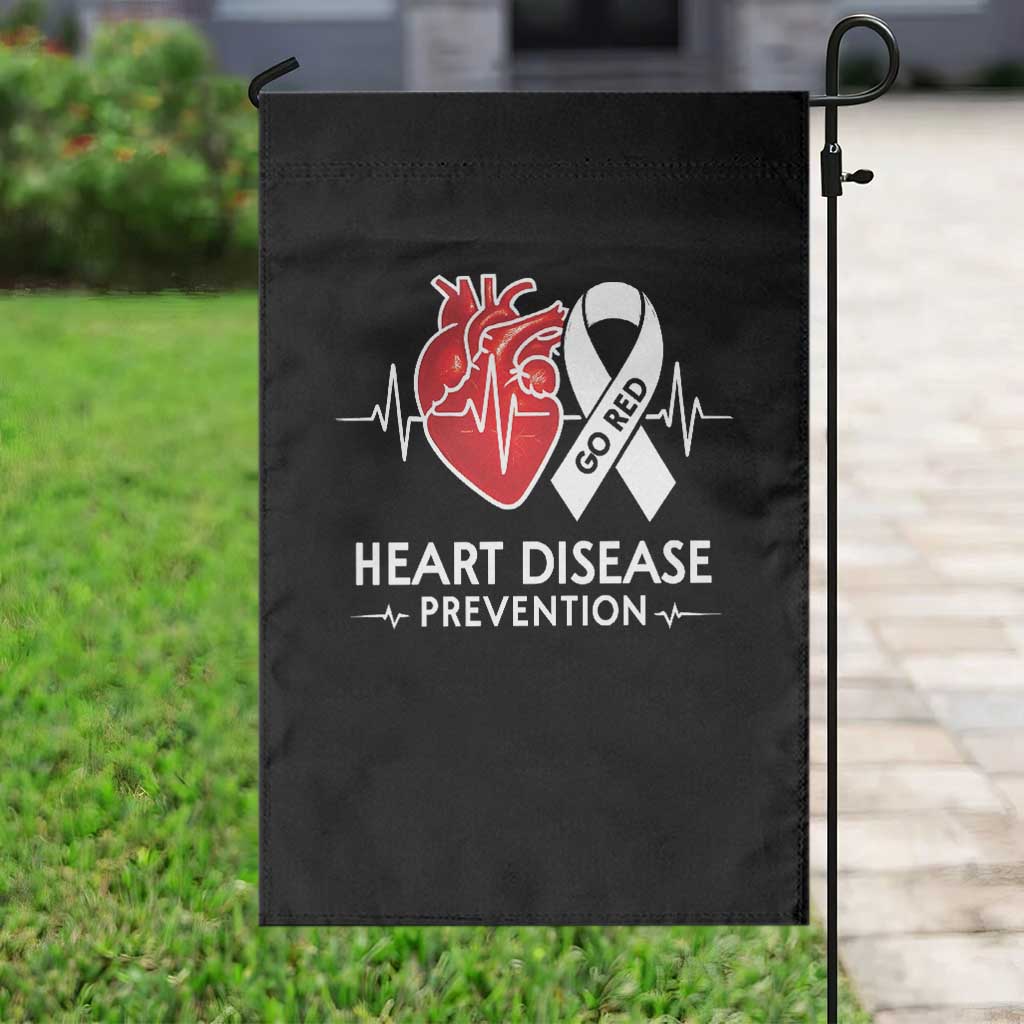 Go Red Heart Disease Prevention Garden Flag Heartbeat CHD Wear Red February Month TS10 Print Your Wear