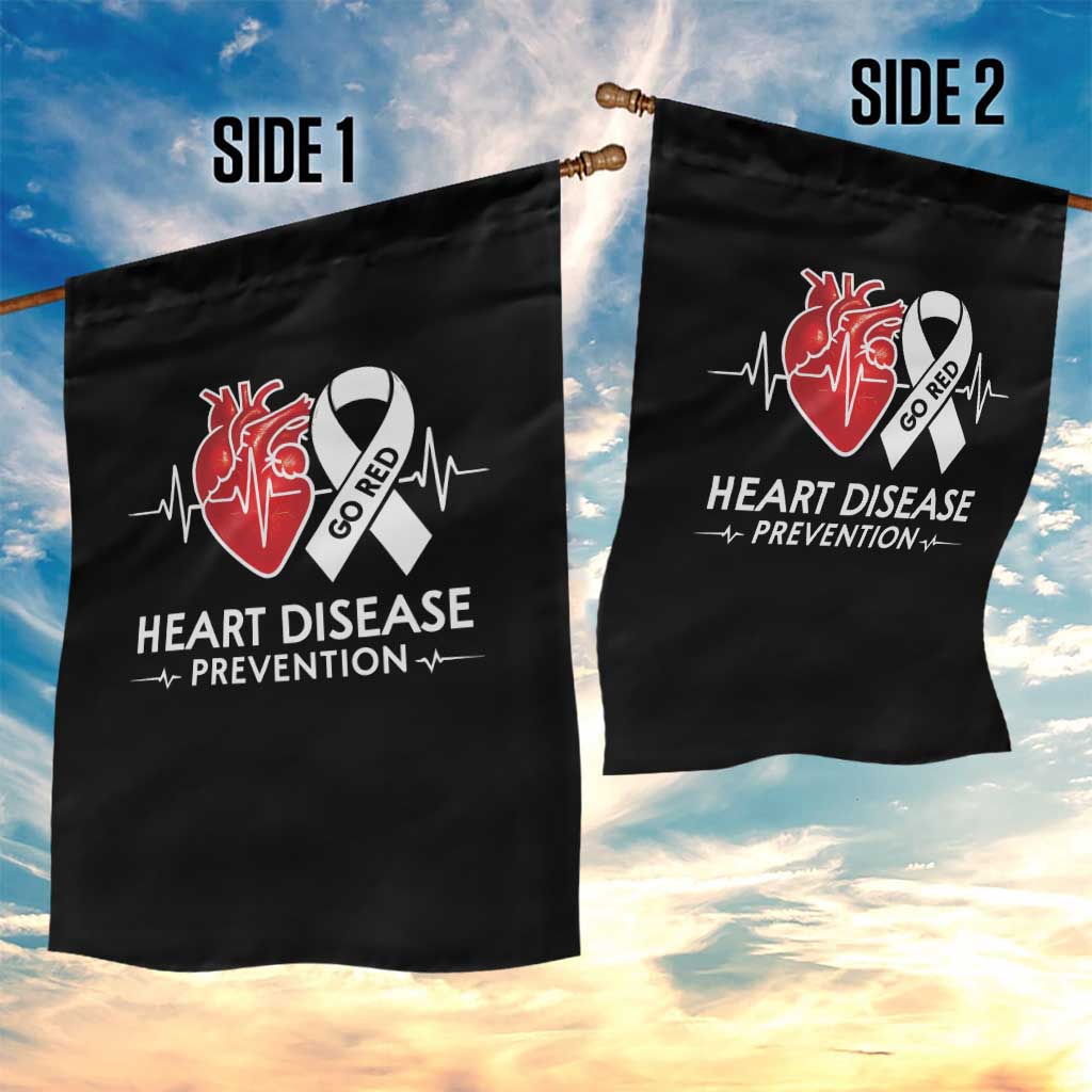 Go Red Heart Disease Prevention Garden Flag Heartbeat CHD Wear Red February Month TS10 Print Your Wear