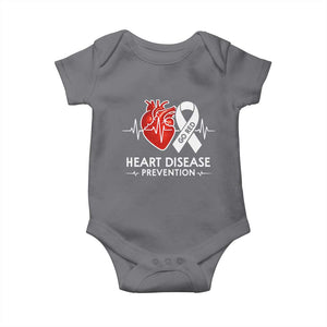 Go Red Heart Disease Prevention Baby Onesie Heartbeat CHD Wear Red February Month TS10 Charcoal Print Your Wear