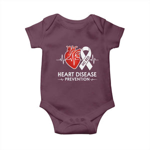 Go Red Heart Disease Prevention Baby Onesie Heartbeat CHD Wear Red February Month TS10 Maroon Print Your Wear