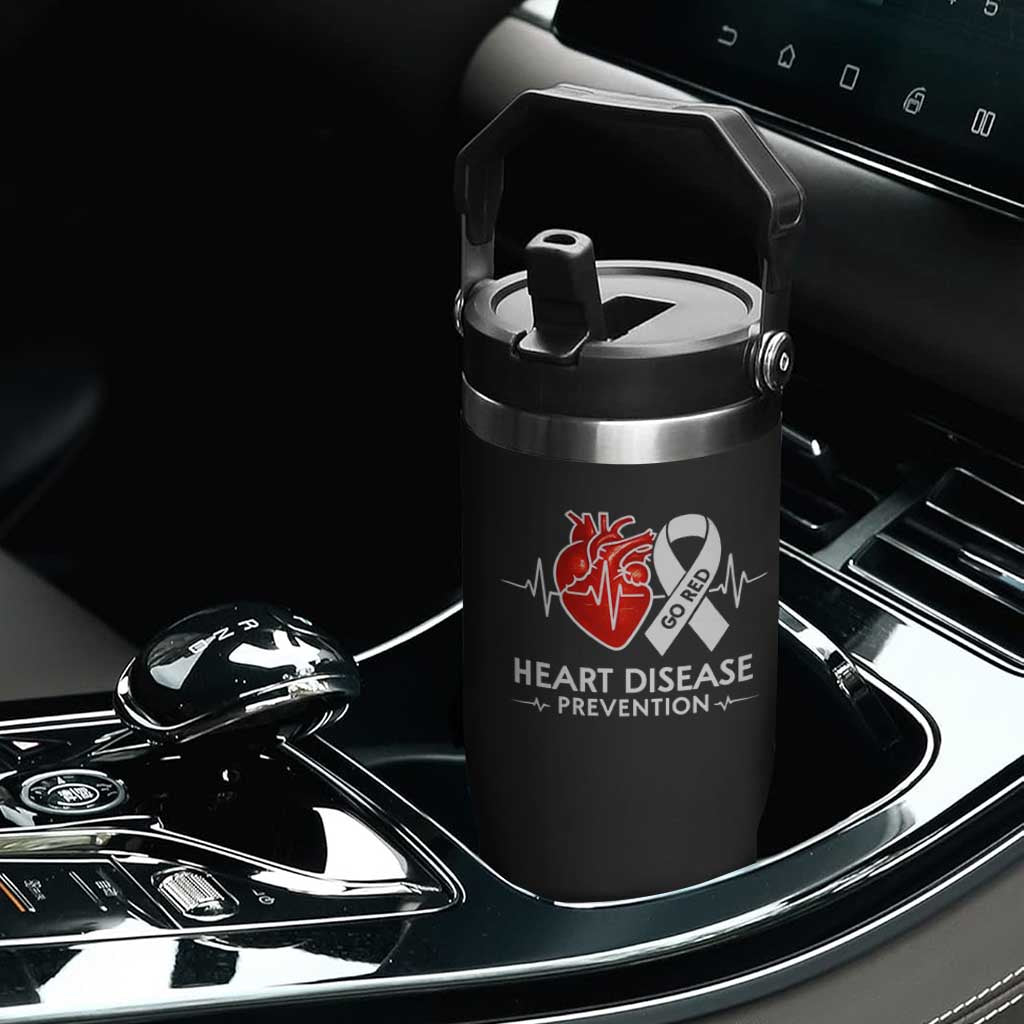 Go Red Heart Disease Prevention Flip Straw Tumbler Heartbeat CHD Wear Red February Month TS10 Print Your Wear
