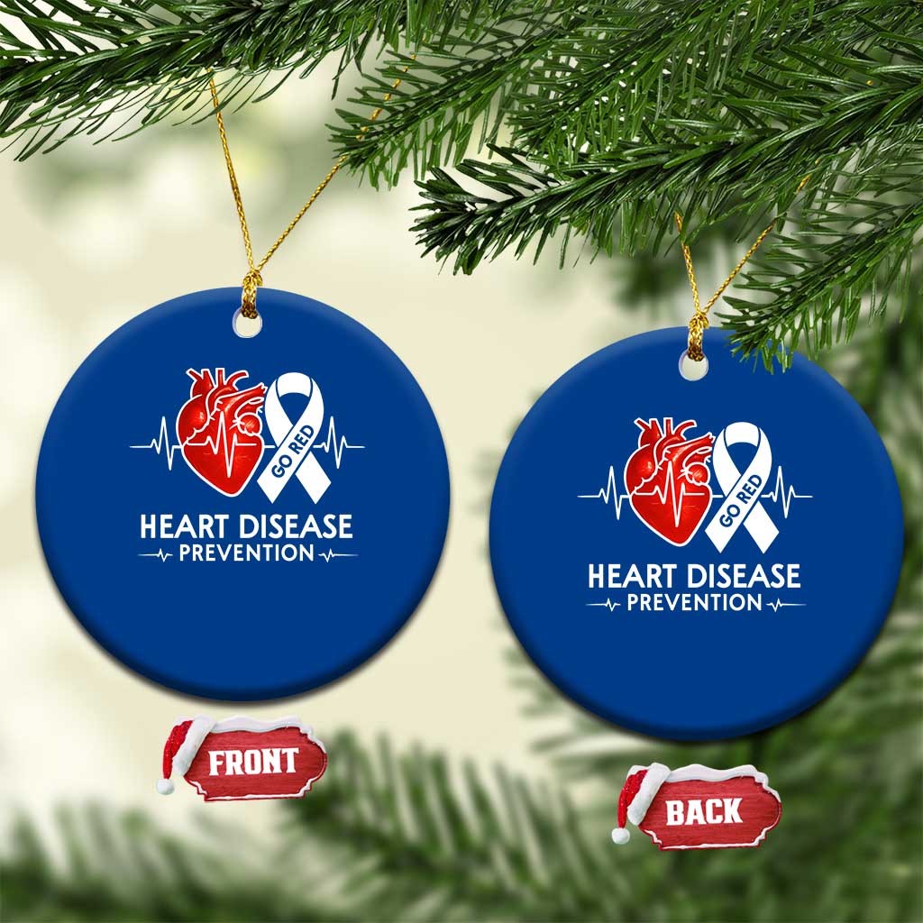 Go Red Heart Disease Prevention Ceramic Ornament Heartbeat CHD Wear Red February Month TS10 1pc Blue Print Your Wear