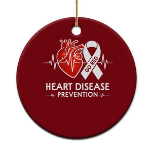 Go Red Heart Disease Prevention Ceramic Ornament Heartbeat CHD Wear Red February Month TS10 1pc Red Print Your Wear
