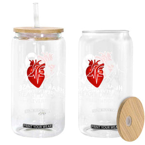 Go Red Heart Disease Prevention Glass Can Heartbeat CHD Wear Red February Month TS10 Print Your Wear