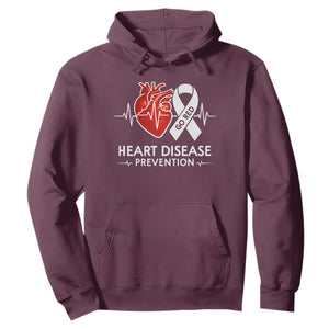 Go Red Heart Disease Prevention Hoodie Heartbeat CHD Wear Red February Month TS10 Maroon Print Your Wear