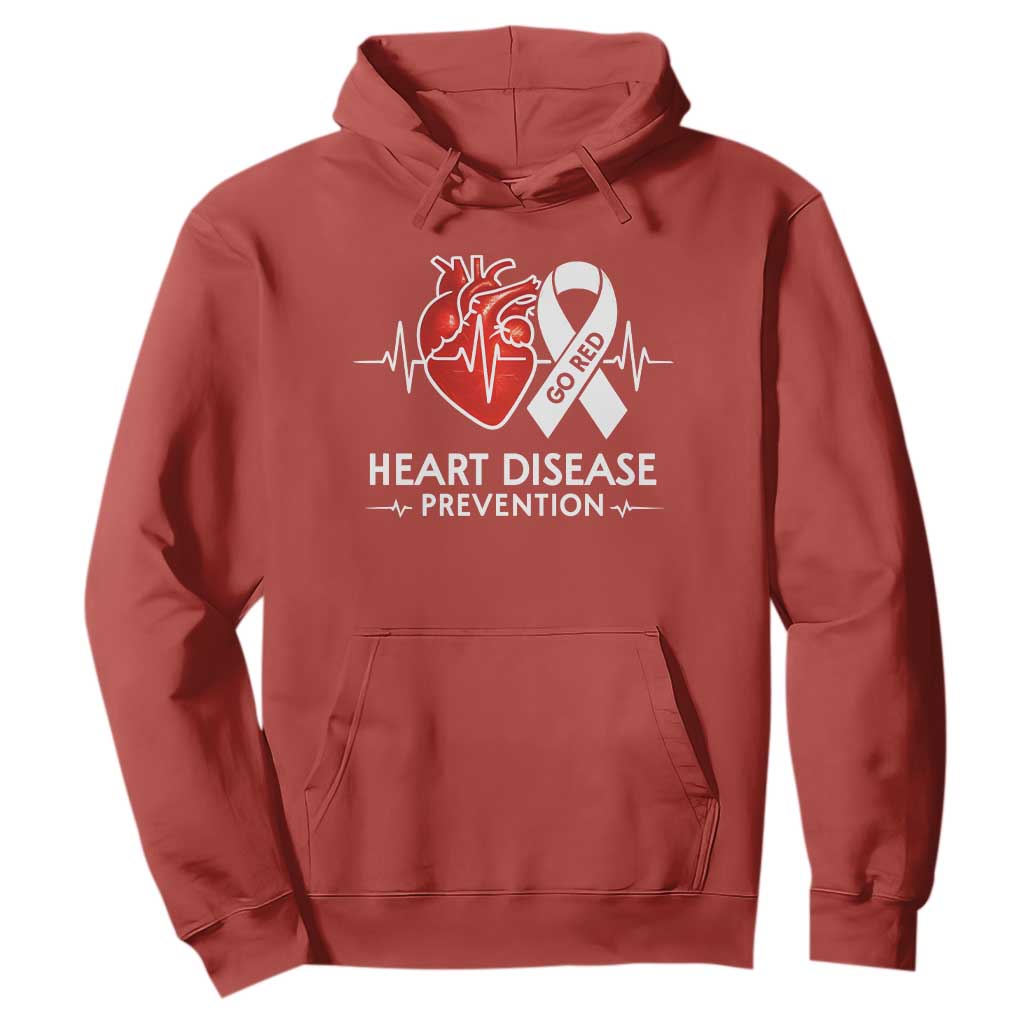 Go Red Heart Disease Prevention Hoodie Heartbeat CHD Wear Red February Month TS10 Red Print Your Wear