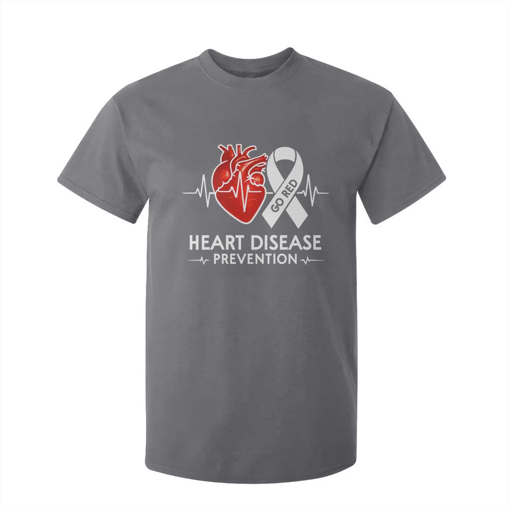 Go Red Heart Disease Prevention T Shirt For Kid Heartbeat CHD Wear Red February Month TS10 Charcoal Print Your Wear