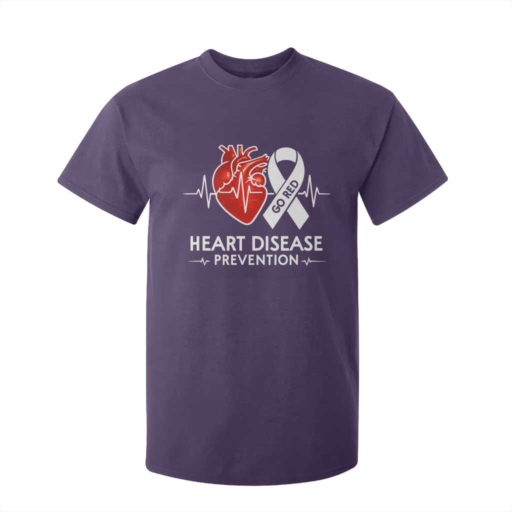 Go Red Heart Disease Prevention T Shirt For Kid Heartbeat CHD Wear Red February Month TS10 Purple Print Your Wear