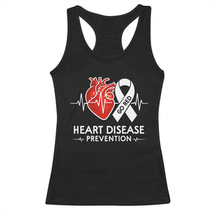 Go Red Heart Disease Prevention Racerback Tank Top Heartbeat CHD Wear Red February Month TS10 Black Print Your Wear