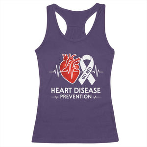 Go Red Heart Disease Prevention Racerback Tank Top Heartbeat CHD Wear Red February Month TS10 Purple Print Your Wear