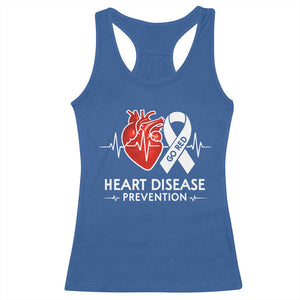 Go Red Heart Disease Prevention Racerback Tank Top Heartbeat CHD Wear Red February Month TS10 Royal Blue Print Your Wear