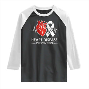 Go Red Heart Disease Prevention Raglan Shirt Heartbeat CHD Wear Red February Month TS10 Black White Print Your Wear