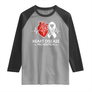 Go Red Heart Disease Prevention Raglan Shirt Heartbeat CHD Wear Red February Month TS10 Sport Gray Black Print Your Wear