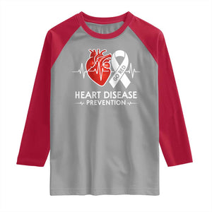 Go Red Heart Disease Prevention Raglan Shirt Heartbeat CHD Wear Red February Month TS10 Sport Gray Red Print Your Wear