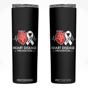 Go Red Heart Disease Prevention Skinny Tumbler Heartbeat CHD Wear Red February Month TS10 Black Print Your Wear