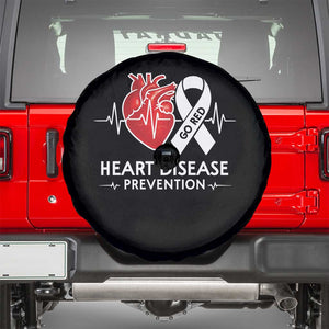 Go Red Heart Disease Prevention Spare Tire Cover Heartbeat CHD Wear Red February Month TS10 Black Print Your Wear