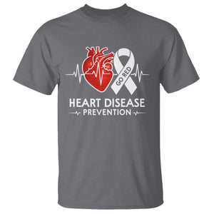 Go Red Heart Disease Prevention T Shirt Heartbeat CHD Wear Red February Month TS10 Charcoal Print Your Wear