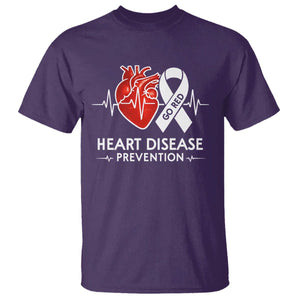 Go Red Heart Disease Prevention T Shirt Heartbeat CHD Wear Red February Month TS10 Purple Print Your Wear