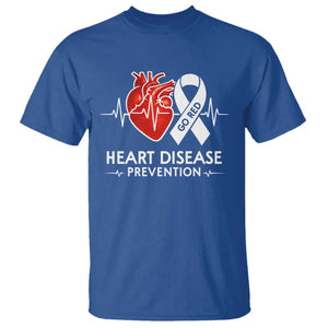 Go Red Heart Disease Prevention T Shirt Heartbeat CHD Wear Red February Month TS10 Royal Blue Print Your Wear