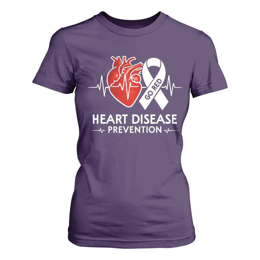 Go Red Heart Disease Prevention T Shirt For Women Heartbeat CHD Wear Red February Month TS10 Purple Print Your Wear