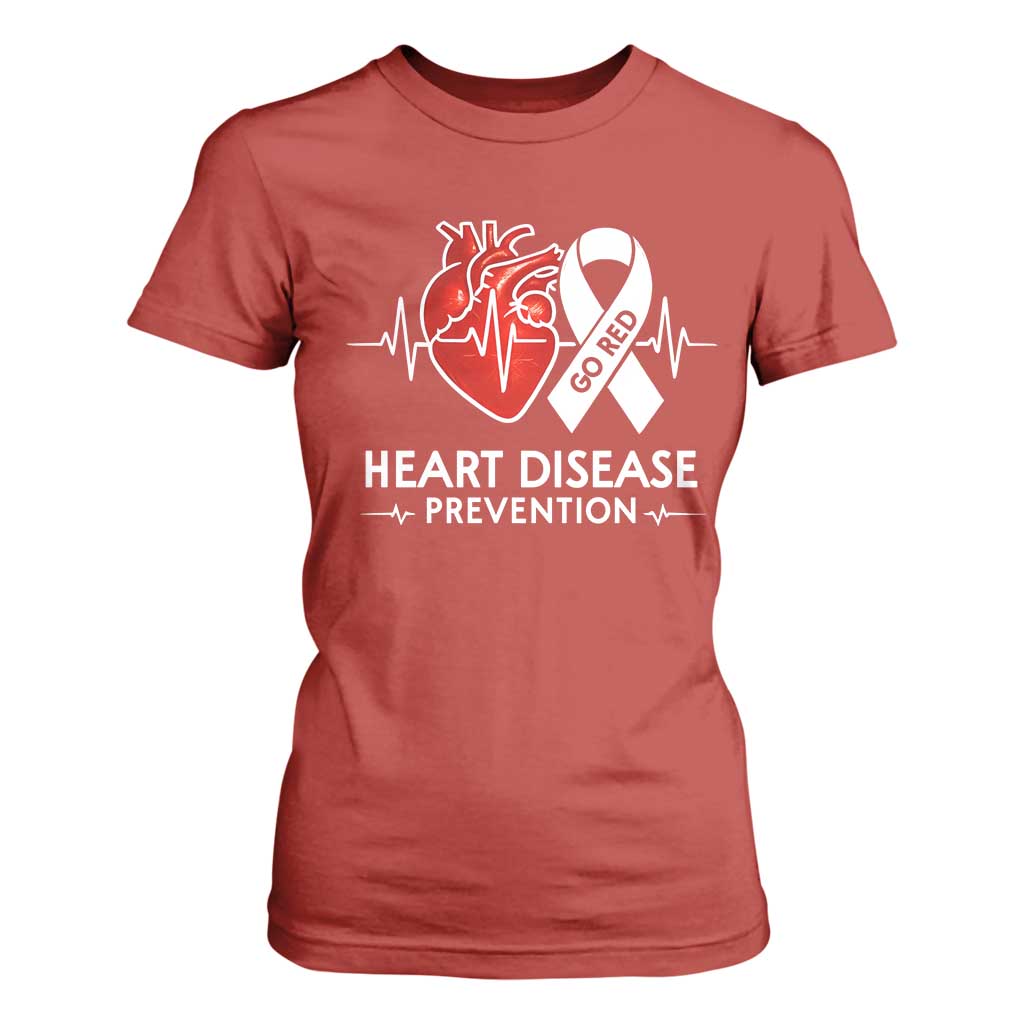 Go Red Heart Disease Prevention T Shirt For Women Heartbeat CHD Wear Red February Month TS10 Red Print Your Wear