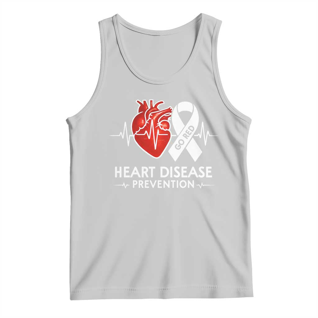 Go Red Heart Disease Prevention Tank Top Heartbeat CHD Wear Red February Month TS10 Ash Print Your Wear