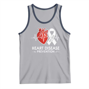 Go Red Heart Disease Prevention Tank Top Heartbeat CHD Wear Red February Month TS10 Athletic Heather Navy Print Your Wear
