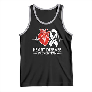 Go Red Heart Disease Prevention Tank Top Heartbeat CHD Wear Red February Month TS10 Black Athletic Heather Print Your Wear