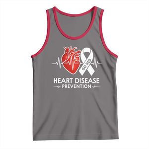 Go Red Heart Disease Prevention Tank Top Heartbeat CHD Wear Red February Month TS10 Deep Heather Red Print Your Wear