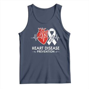 Go Red Heart Disease Prevention Tank Top Heartbeat CHD Wear Red February Month TS10 Navy Print Your Wear