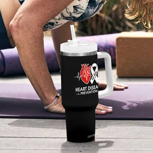 Go Red Heart Disease Prevention Tumbler With Handle Heartbeat CHD Wear Red February Month TS10 Print Your Wear