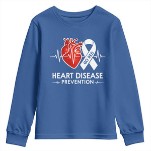 Go Red Heart Disease Prevention Youth Sweatshirt Heartbeat CHD Wear Red February Month TS10 Royal Blue Print Your Wear