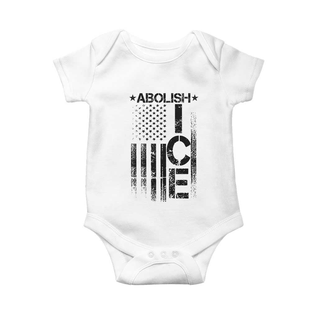 Abolish ICE Baby Onesie Vintage American Flag TS10 White Print Your Wear