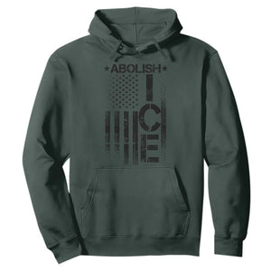 Abolish ICE Hoodie Vintage American Flag TS10 Dark Forest Green Print Your Wear