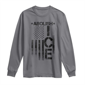 Abolish ICE Long Sleeve Shirt Vintage American Flag TS10 Charcoal Print Your Wear