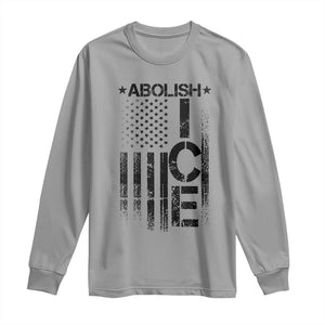 Abolish ICE Long Sleeve Shirt Vintage American Flag TS10 Sport Gray Print Your Wear