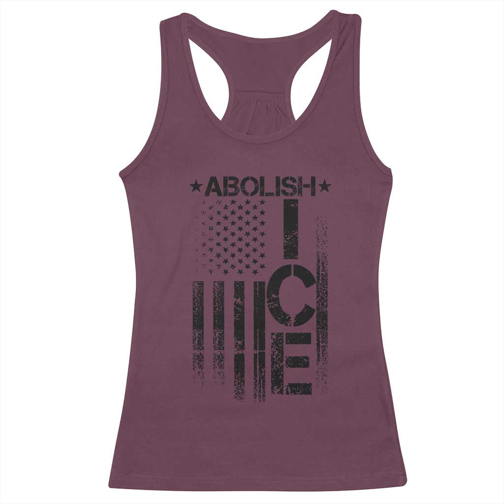Abolish ICE Racerback Tank Top Vintage American Flag TS10 Maroon Print Your Wear