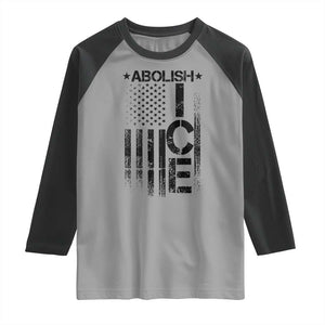 Abolish ICE Raglan Shirt Vintage American Flag TS10 Sport Gray Black Print Your Wear