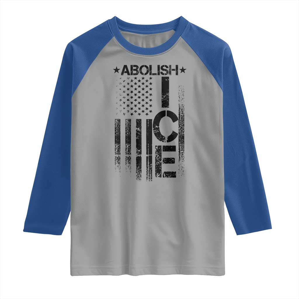 Abolish ICE Raglan Shirt Vintage American Flag TS10 Sport Gray Royal Print Your Wear