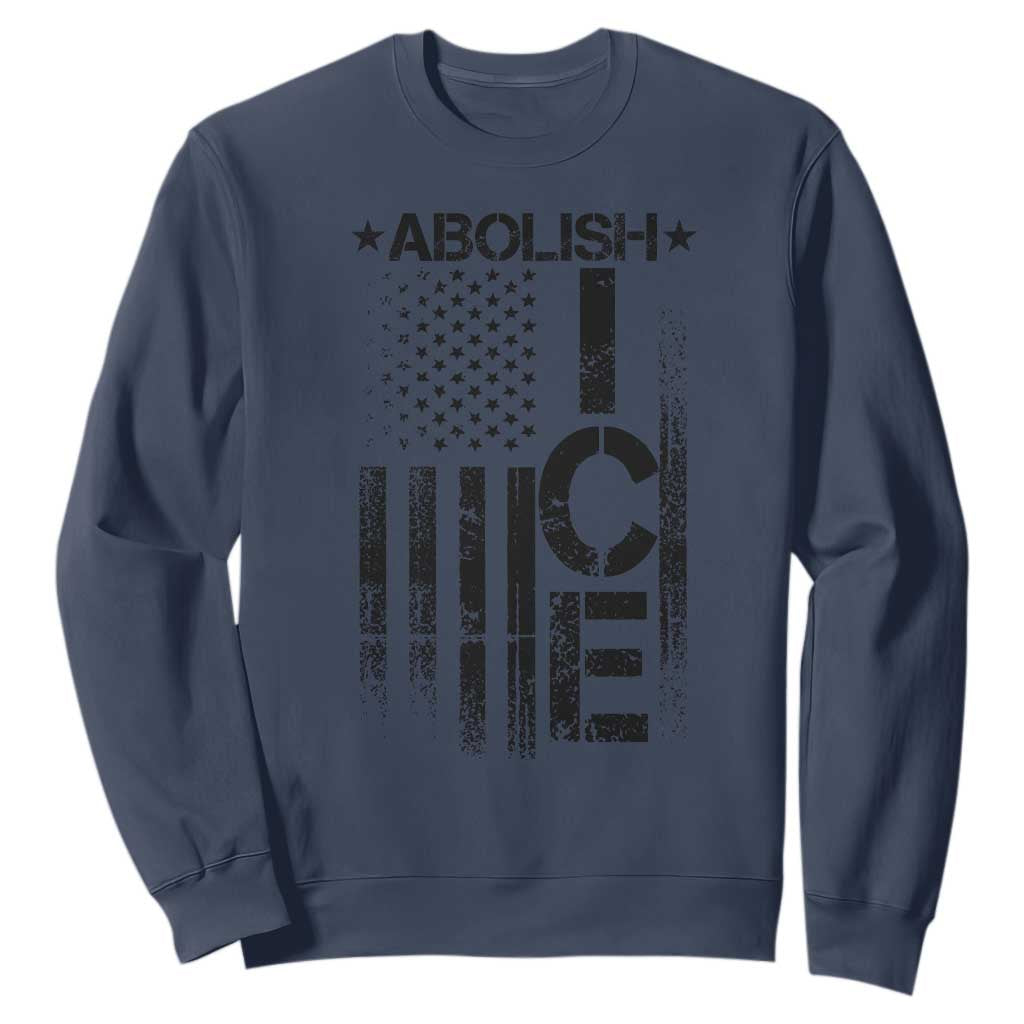 Abolish ICE Sweatshirt Vintage American Flag TS10 Navy Print Your Wear