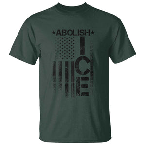 Abolish ICE T Shirt Vintage American Flag TS10 Dark Forest Green Print Your Wear